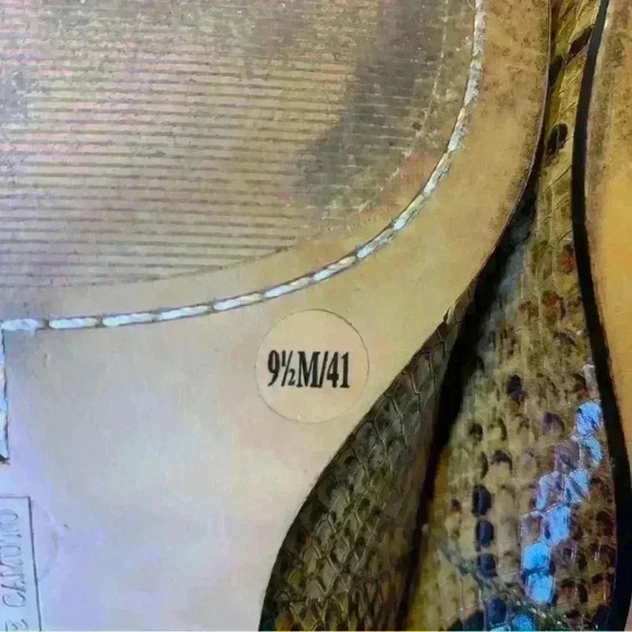 Vince Camuto Snake Reptile Leather Slip On Brown & Black Loafer - Picture 9 of 9